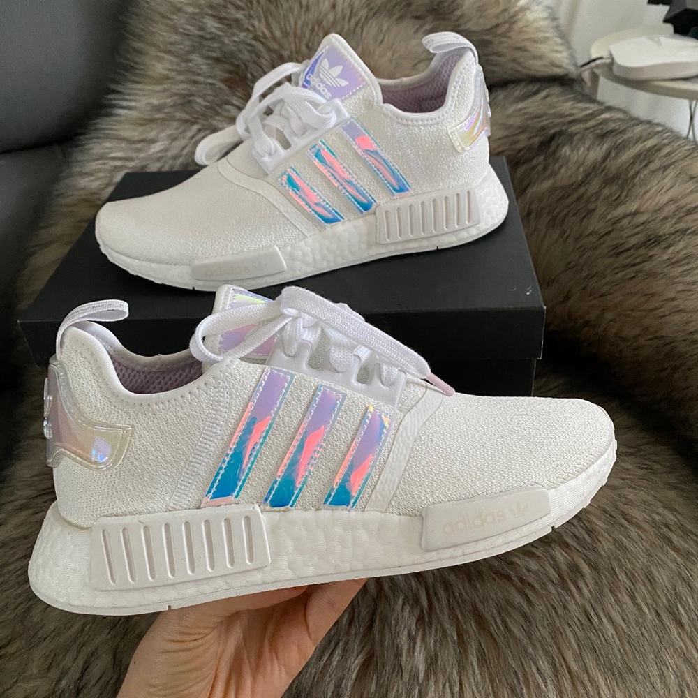ADIDAS WHITE IRIDESCENT WOMENS SHOES
